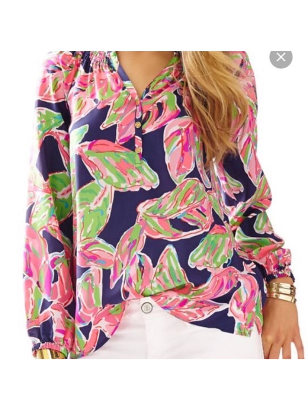 Lilly Pulitzer Silk Elsa Top In The Vias size XXS